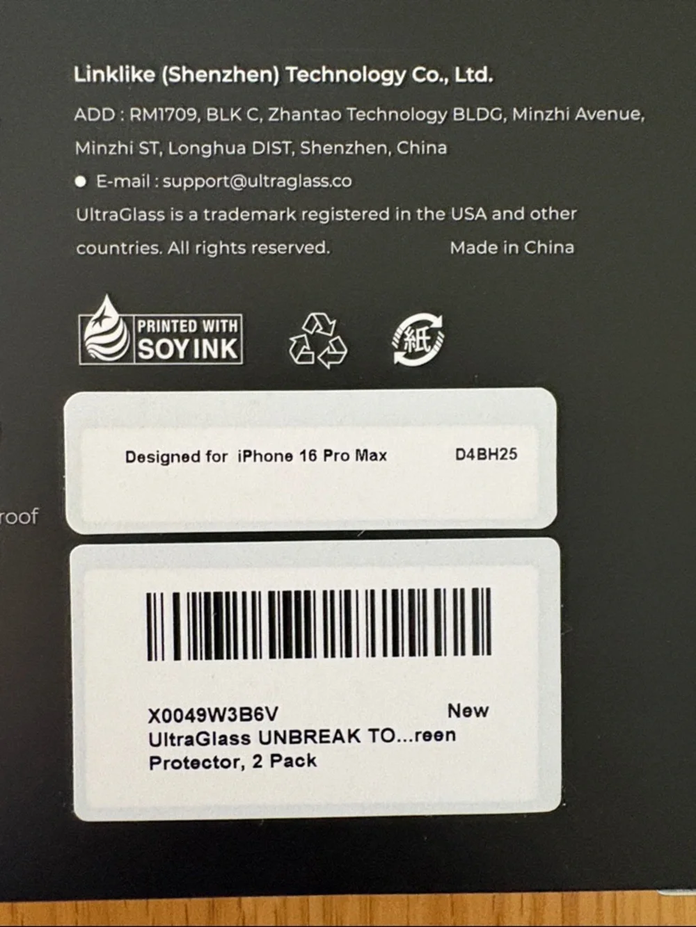 UltraGlass Screen Protector - iPhone 16 Pro Max